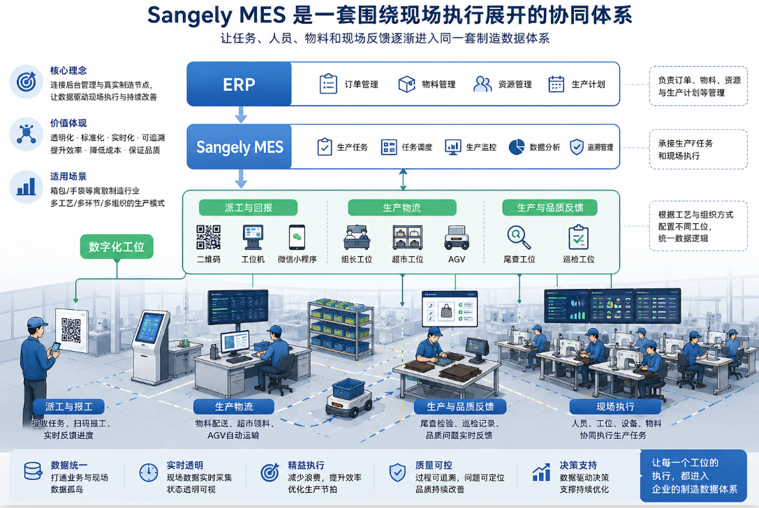 从ERP、MES到工位机:Sangely如何连接管理系统与制造现场