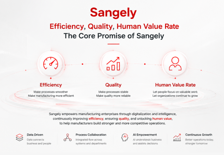 The Sangely brand priorities: efficiency, quality yield and human value